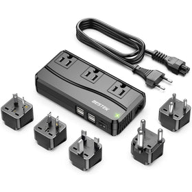 BESTEK front panel showing AC outlets and USB ports for convenient multi-device charging