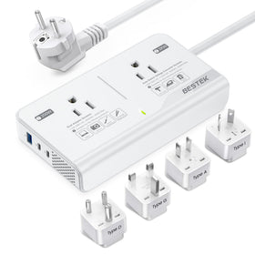 BESTEK front panel showing sockets and ports for versatile charging