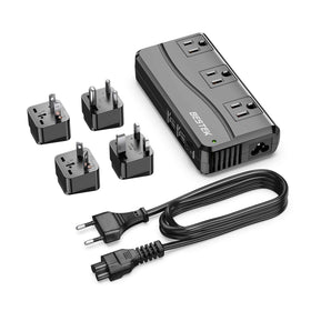 BESTEK front view of converter showing AC sockets and USB ports helps fast charging