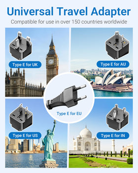 BESTEK converter inside travel bag portraying convenient portability on trips