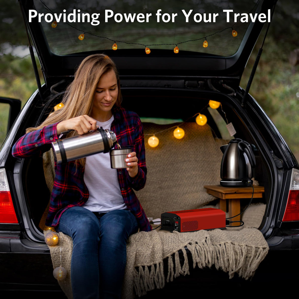 BESTEK 3 outlets enable powering multiple devices simultaneously on the move.