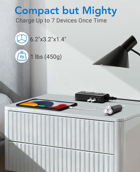 BESTEK on hotel nightstand powering devices for convenient travel use