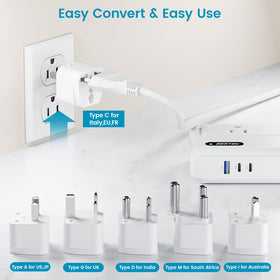 BESTEK on hotel desk in travel scene showing reliable charging on the road