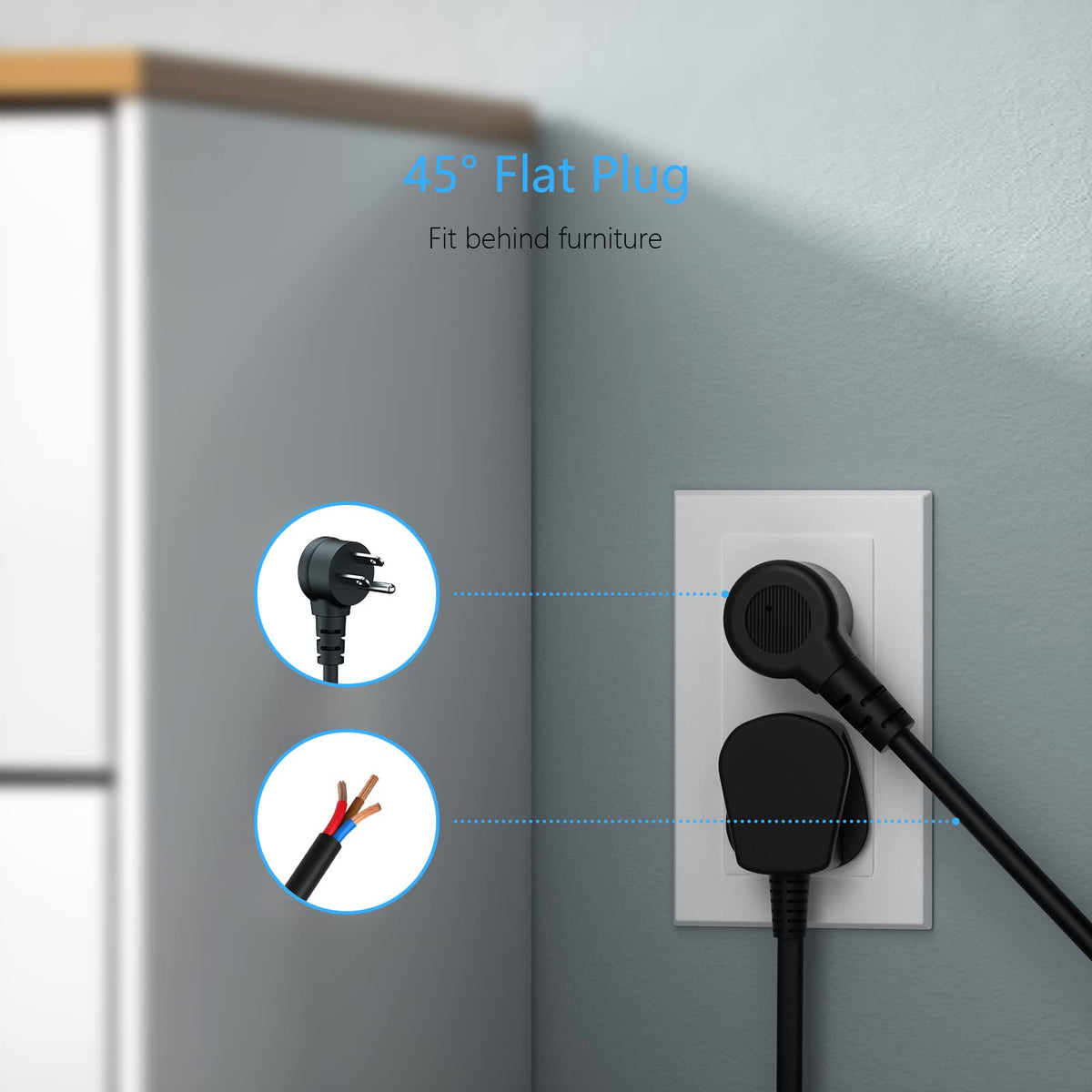 BESTEK PD20W power strip tower with USB-C PD 20W fast charging