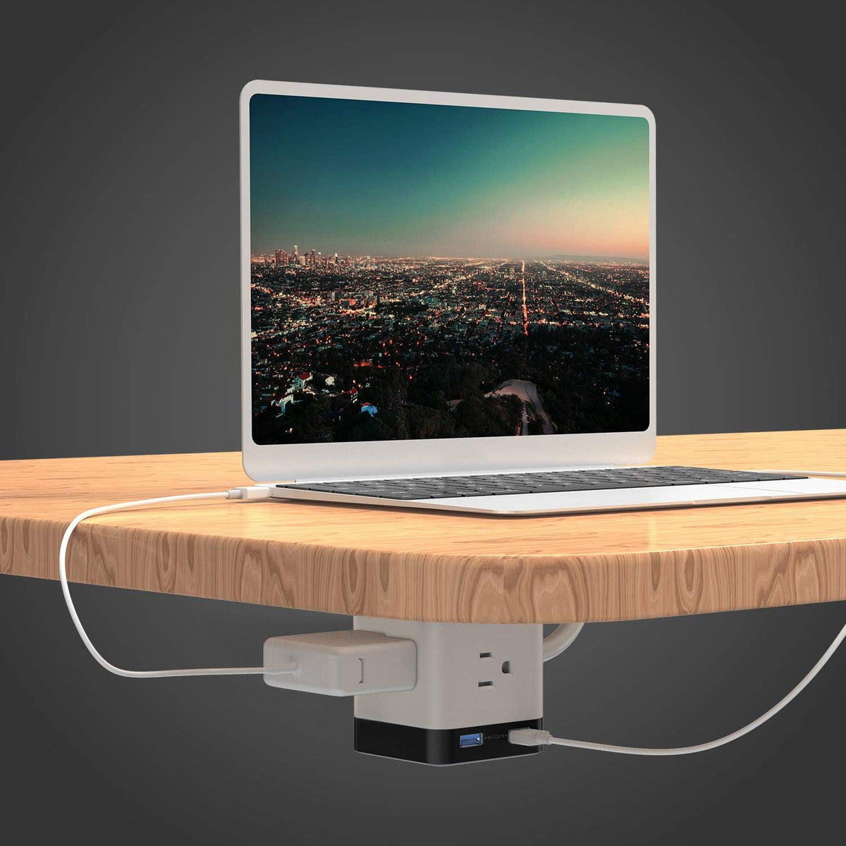 BESTEK compact cube design fits neatly behind desks or furniture.