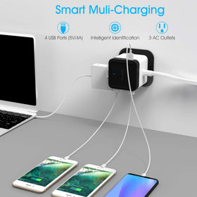 BESTEK flat plug surge protector saves space and reduces desk clutter.