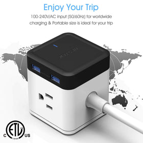 BESTEK USB fast charging ports deliver up to 2.4A per port for quick boosts.