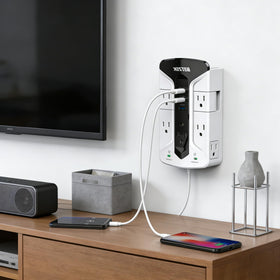 BESTEK held in hand for scale, compact power expansion and portability