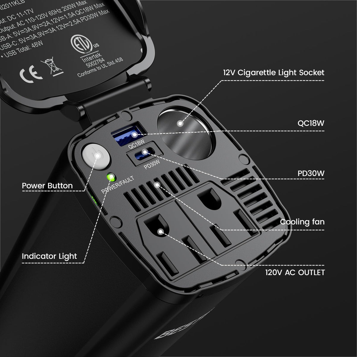 BESTEK Tesla Model Y compatible input range for versatility