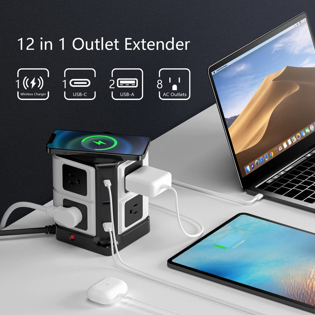 BESTEK top wireless charging pad ready to charge phone without cables
