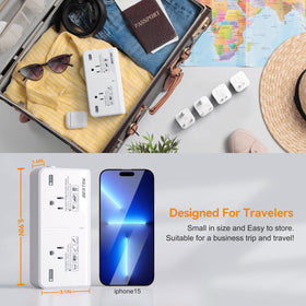 BESTEK travel pouch with converter and cables for organized packing