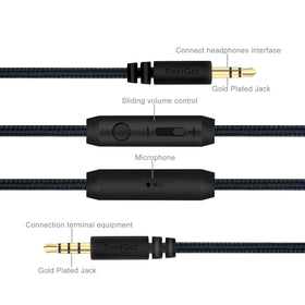 BESTGOT BG6002 3.5mm plug and removable cable for easy replacement