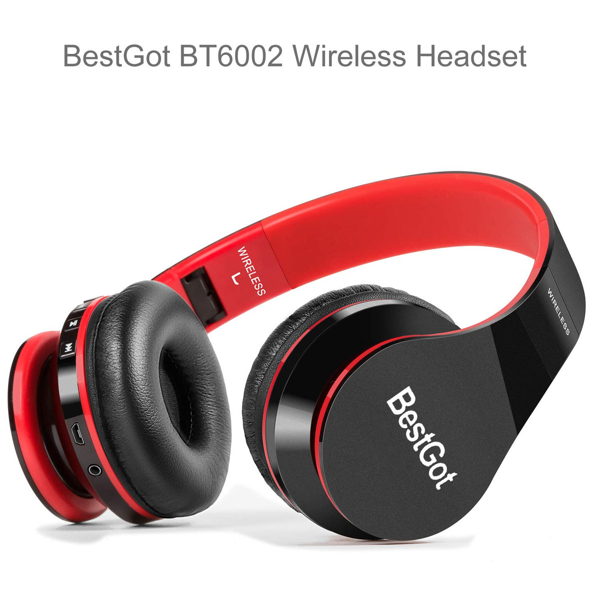 BestGot BT6002 kids headphones folded-open for compact travel use