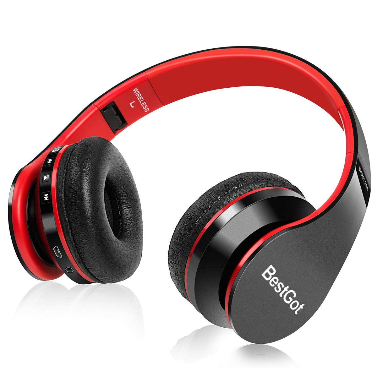 BestGot BT6002 kids headphones front view folded for travel or storage