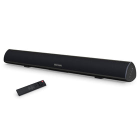 Bestisan 80W soundbar front view showing compact, room-filling audio quality.