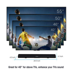 Bestisan 80W soundbar in living room delivering immersive theater-like ambiance.