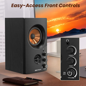 Bestisan active bookshelf speaker wooden enclosure adds warmth