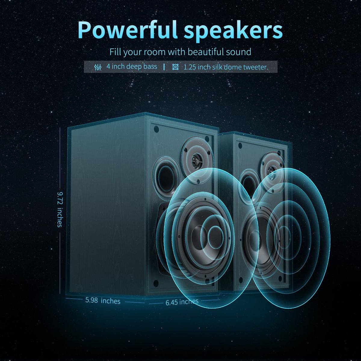 BESTISAN close-up of 4-inch woofer highlighting deeper bass response benefit