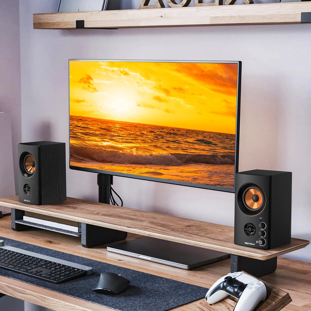 Bestisan package includes SR80 speaker, manual, and RCA cable