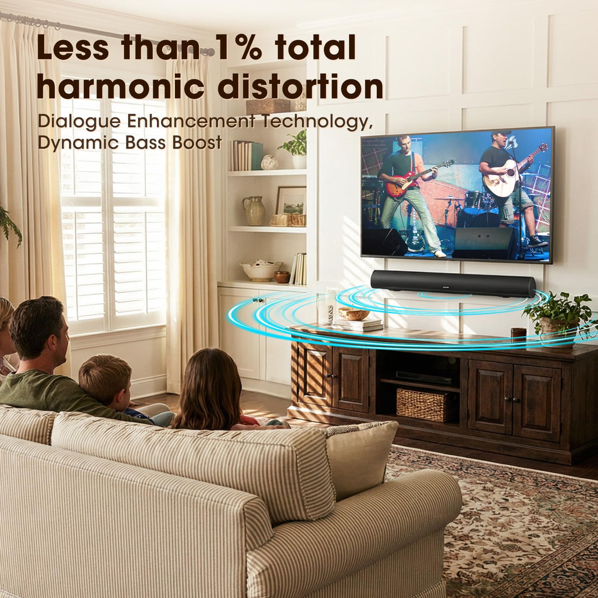 Bestisan soundbar HDMI ARC port demonstrates easy TV connectivity and high-quality audio