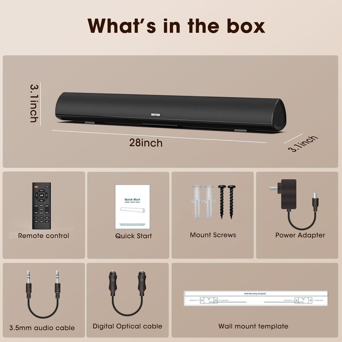 Bestisan soundbar room setup suggests cozy living spaces with streamlined design