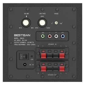 BESTISAN SW65C rear ports and inputs enable easy LFE connections