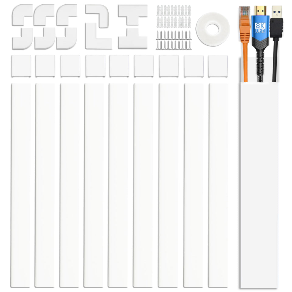 Bestong cable cover wall kit packaging showing a complete, organized wiring solution for TVs.