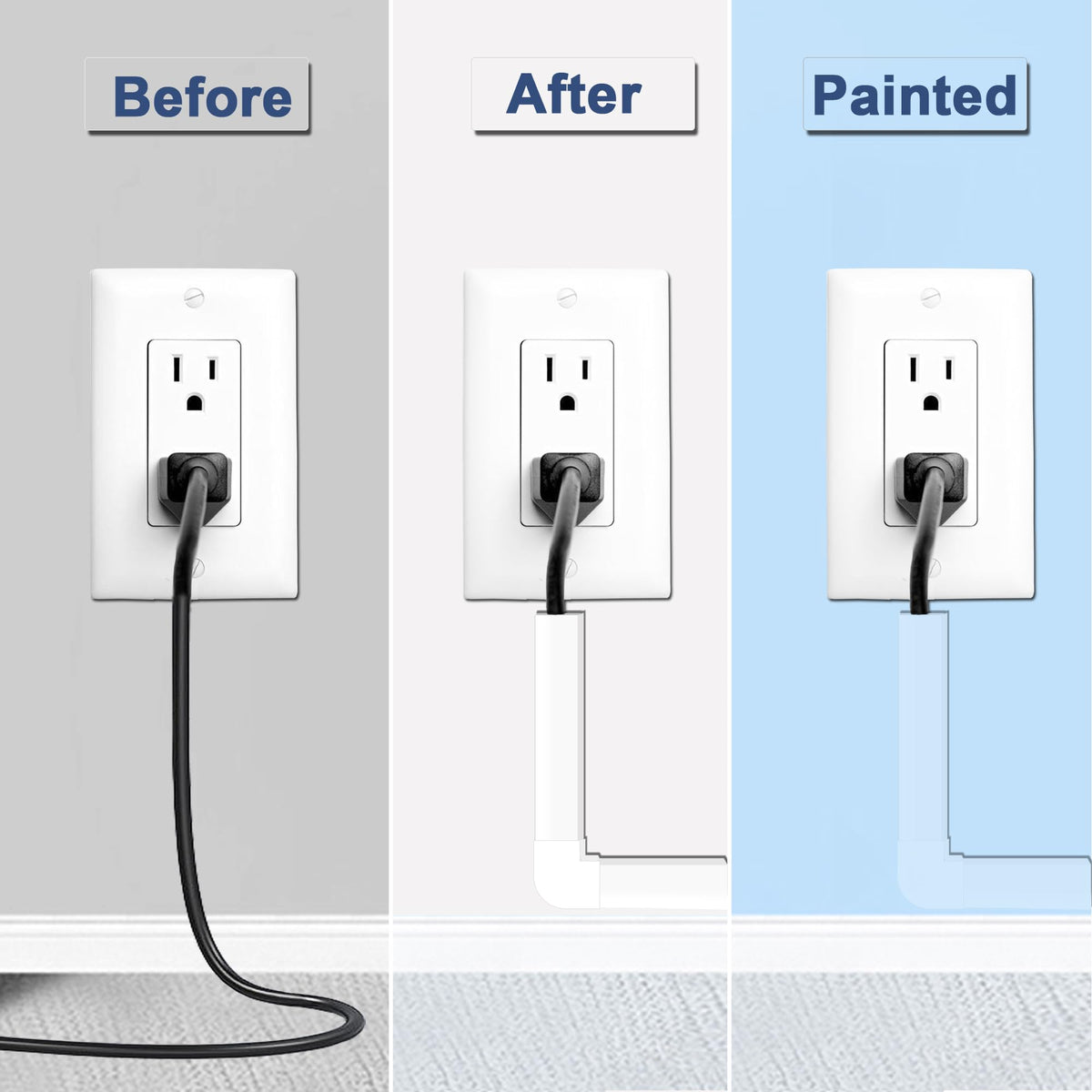Bestong adhesive tape included, providing quick, mess-free installation for cord management.