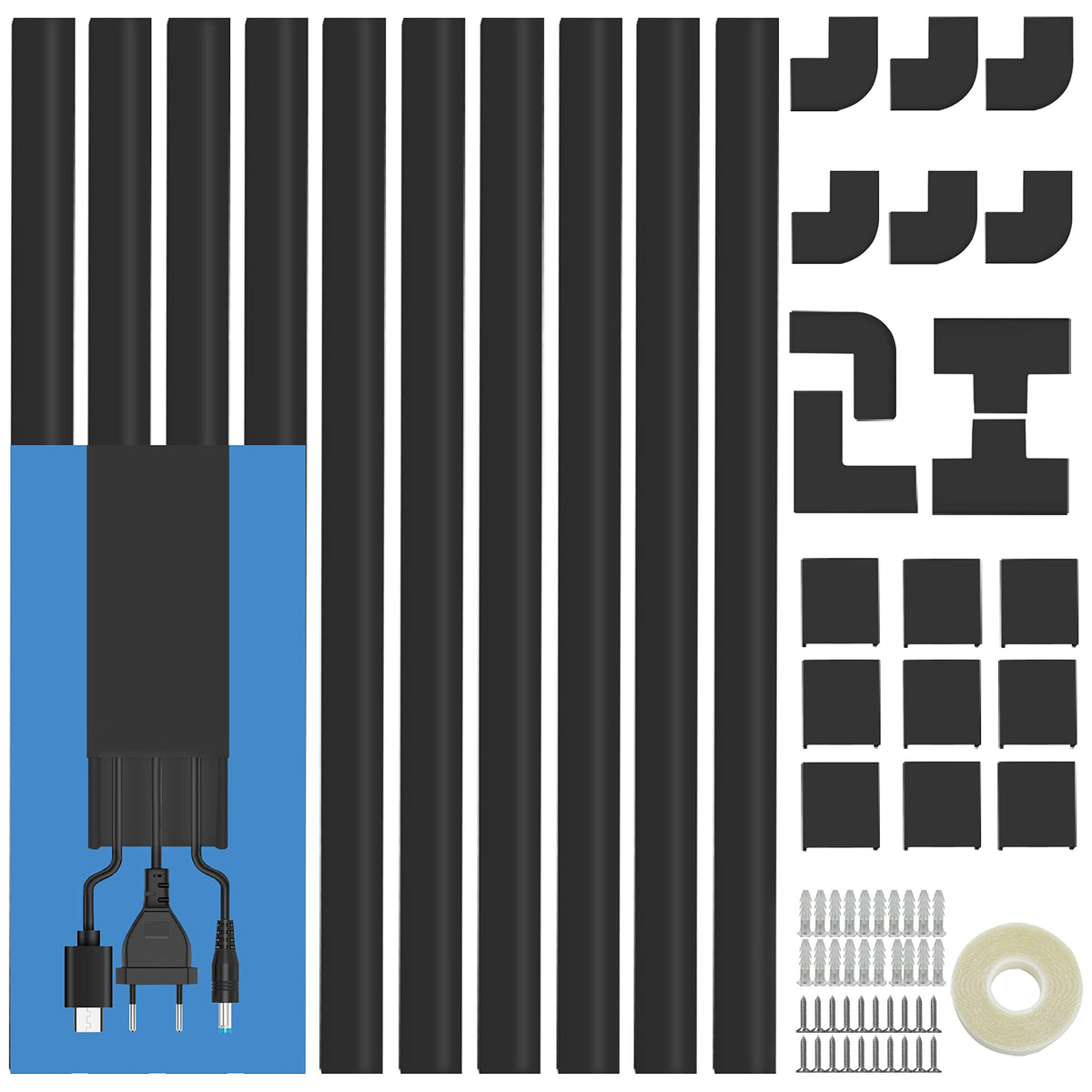 Bestong Cord Cover Kit in 157-inch length for tidy wall-to-wall wiring