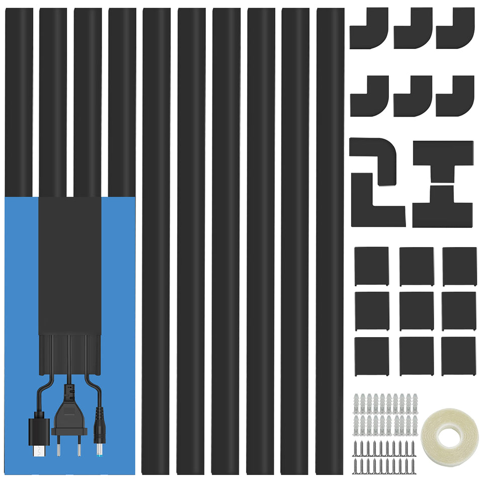 Bestong Cord Cover Kit in 157-inch length for tidy wall-to-wall wiring