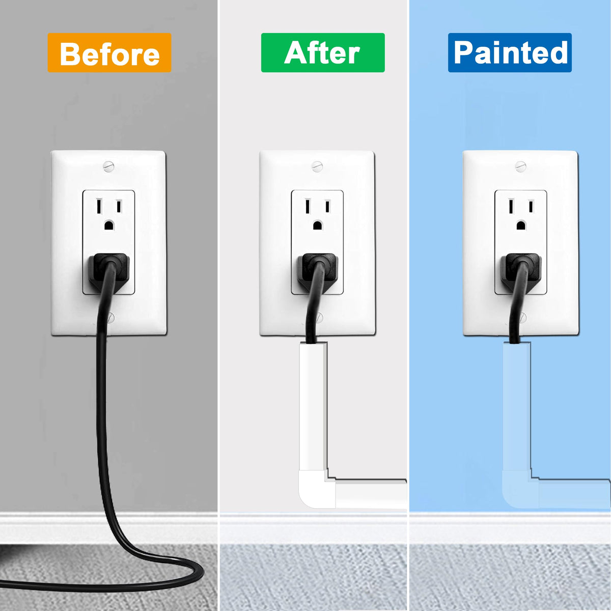 Bestong Cord Cover painted to match wall color for seamless integration