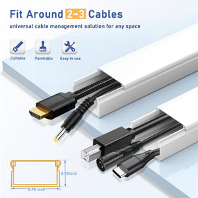 Bestong Cord Cover Raceway unrolled to reveal continuous channels for tidy cables