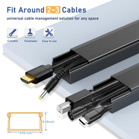 Bestong cord cover wall installation closeup hides cables behind TV