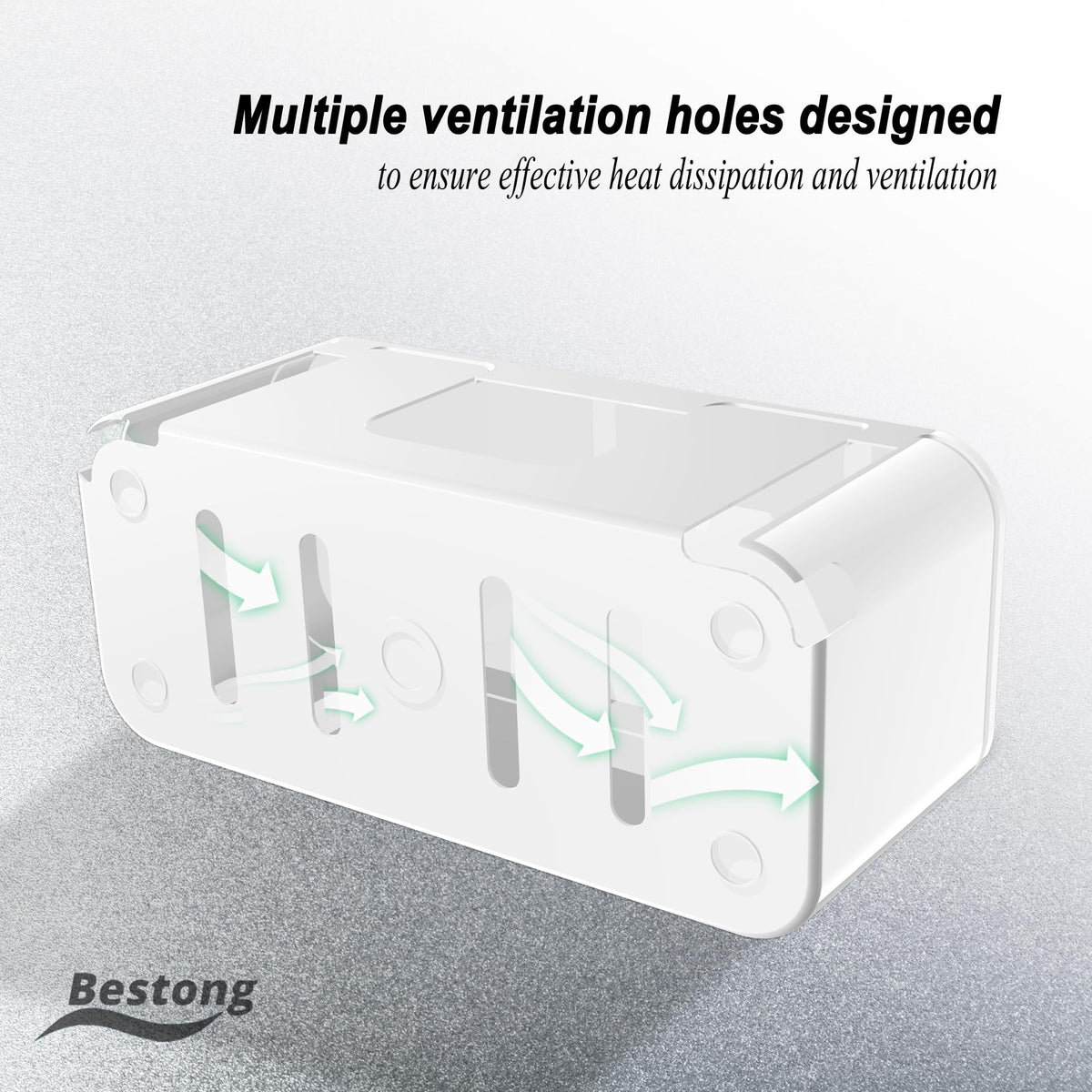 Bestong Power Strip Cover Box interior stores small accessories safely