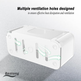 Bestong Power Strip Cover Box interior stores small accessories safely