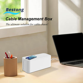 Bestong Power Strip Cover Box pet-safety barrier protects pets from cords