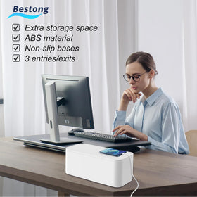 Bestong Power Strip Cover Box space saving design frees floor and desk space