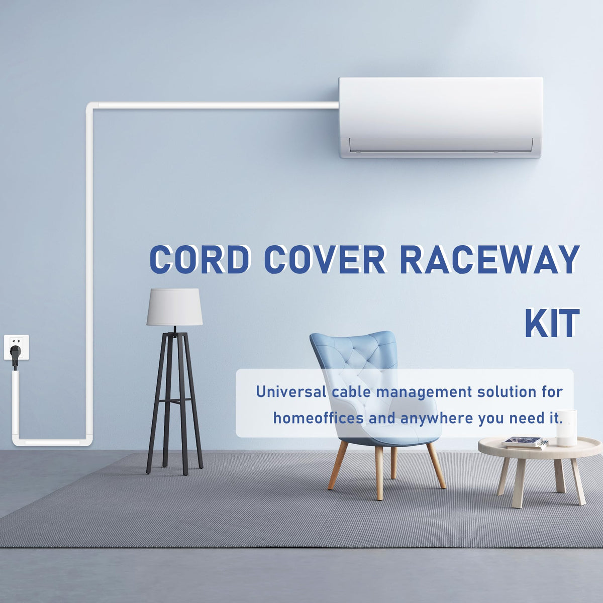 Bestong TV wall setup with cable hider concealing cords for a tidy living room.
