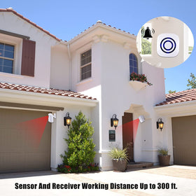 BESTOONE detector on driveway showing long-range protection and scale
