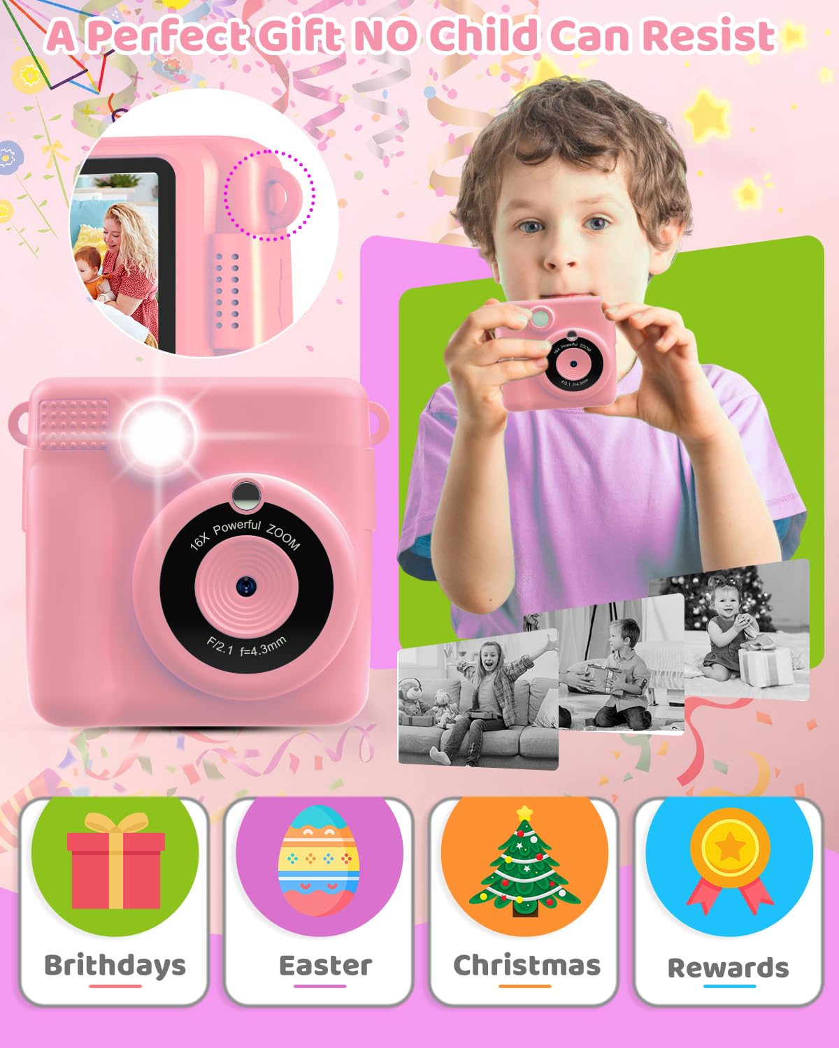BESTOONE gift-ready kids camera for birthdays and holidays