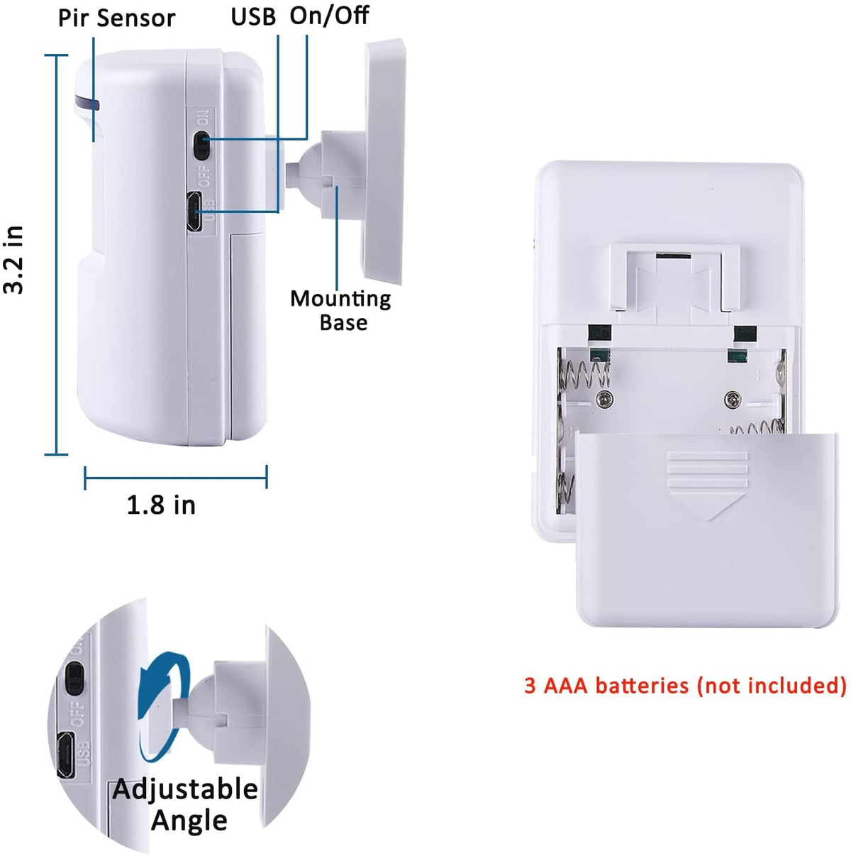 BESTOONE receiver detail with LED and buttons for easy volume control