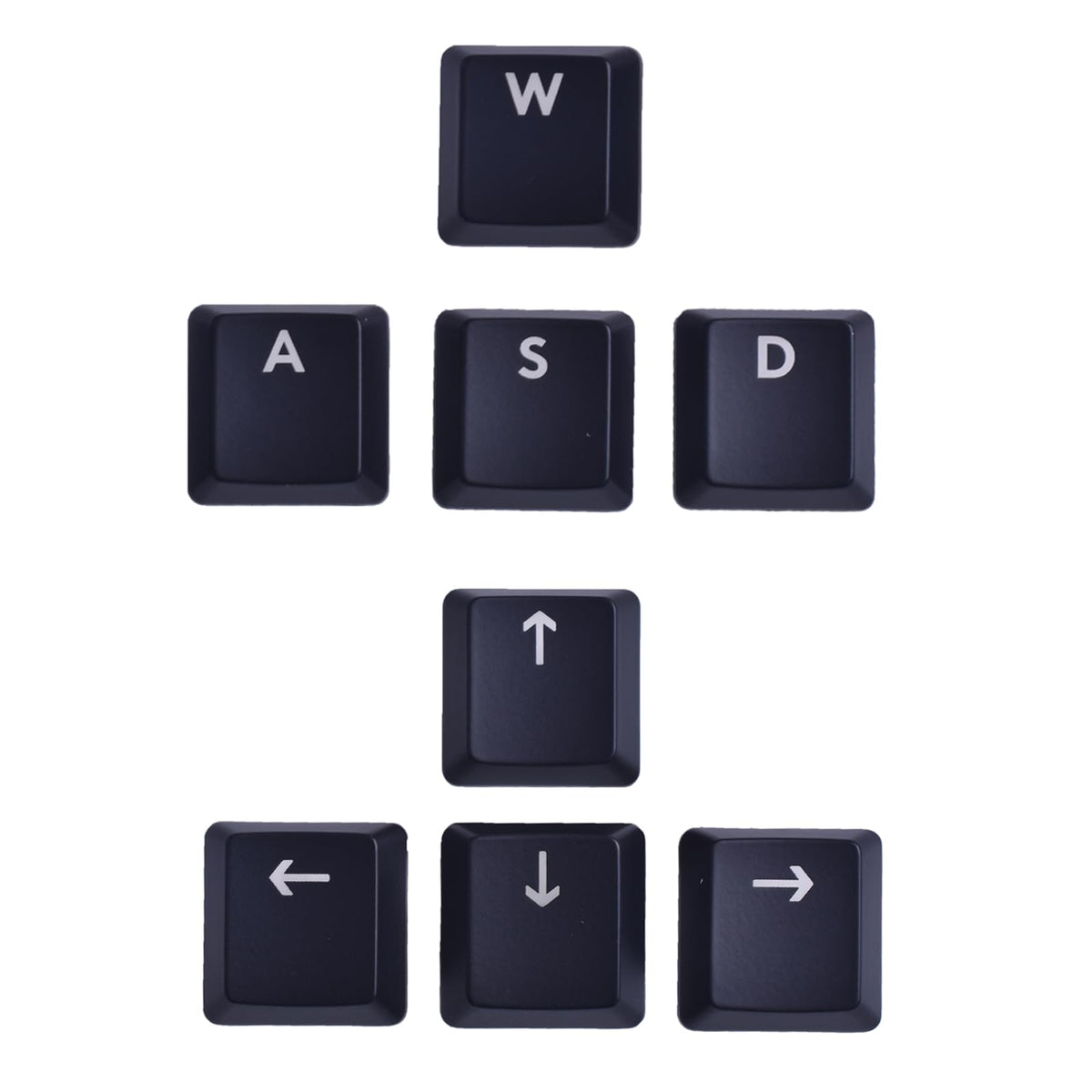 BestParts front view of eight black WASD and arrow keycaps showing fit and style benefits