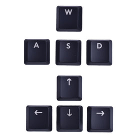 BestParts front view of eight black WASD and arrow keycaps showing fit and style benefits