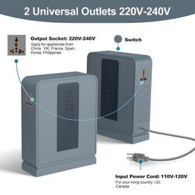 BESTRANS 3000W step up transformer side profile with toroidal core for quiet operation