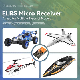 80 mm Dipole T antenna enhances ELRS performance for longer range.