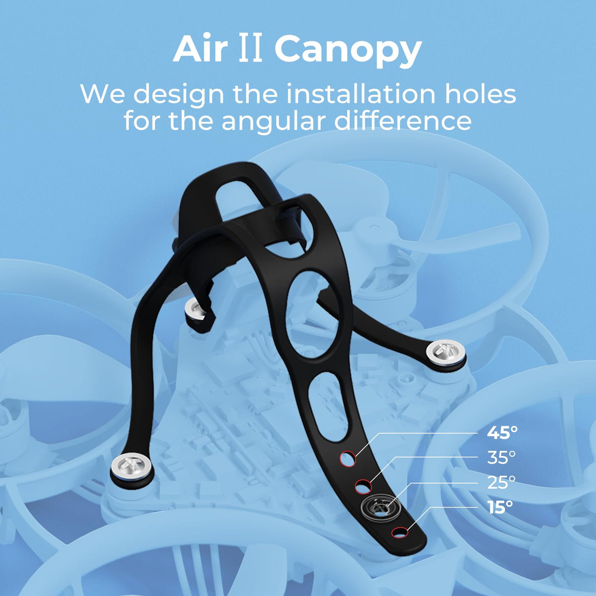 BETAFPV Air II canopy transparent white improves flight visibility and build organization.