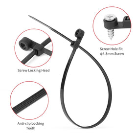 BethTie 12-inch screw-hole zip tie for heavy bundles