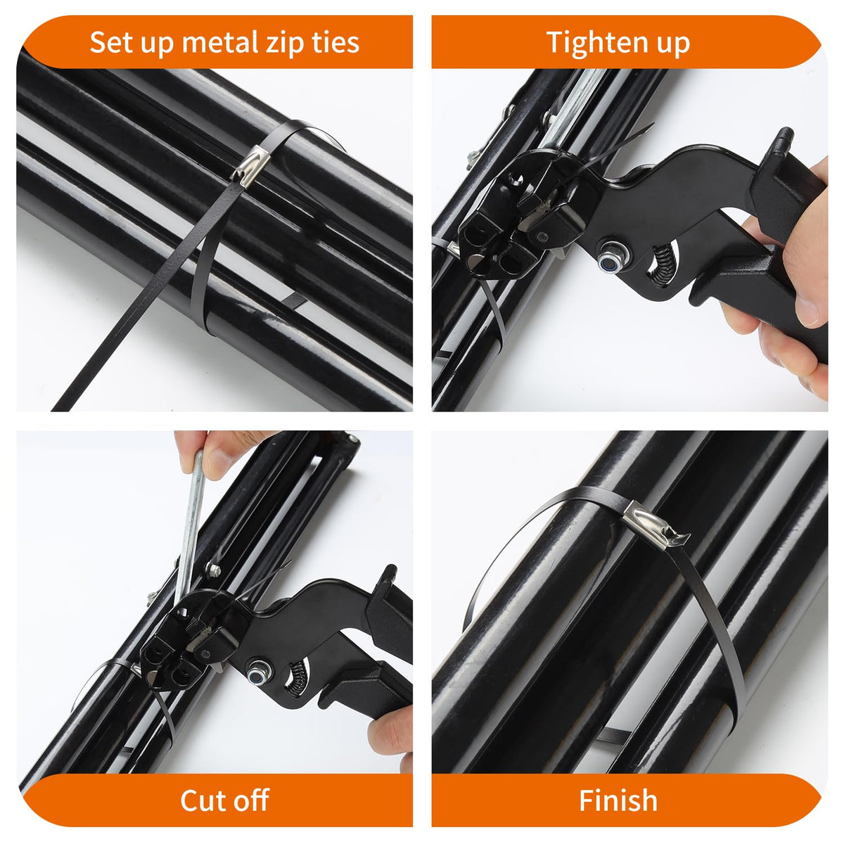 BethTie protective gloves and metal scissors included, safer and cleaner finishing