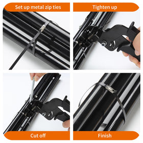 BethTie protective gloves and metal scissors included, safer and cleaner finishing