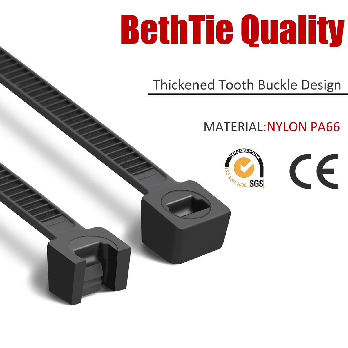 BethTie 8-inch tie beside a coin to show scale and accurate measurement benefit